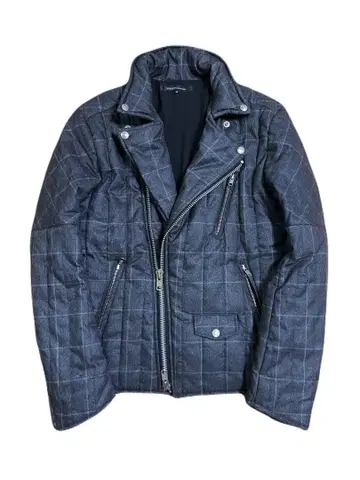 새상품급 Black by VANQUISH 라인 체크 더블 라이더스 M