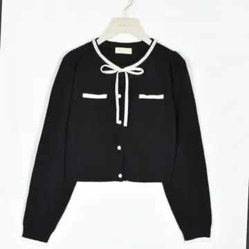 An MILLE 안미르 바이컬러 리본 가디건