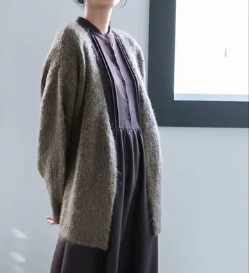 NANO universe 나노 유니버스 모스 브라운 모헤어 느낌 가디건