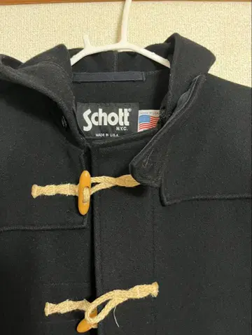 Schott 블랙 더플 코트