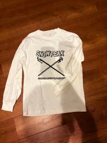 [설봉제 한정판] snow peak M 화이트 롱 슬리브 티셔츠