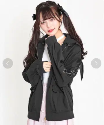 Secret Honey 시크릿허니 프릴 후드 부착 블루종