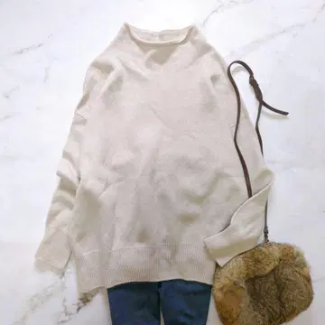 러브 부티크 봉봉 울 100% 보틀넥 니트 루즈핏 일본제