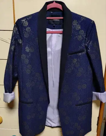 ALMAGERS 네이비 꽃무늬 블레이저