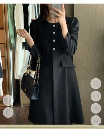 아토 트랜스 2단 타입 펄 버튼 플레어 원피스 op15467