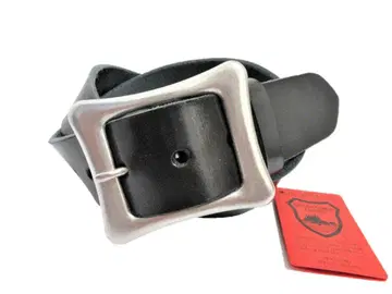 도치기 가죽 벨트 (블랙) 니켈 바렐 도금 버클 40mm 폭 통가죽