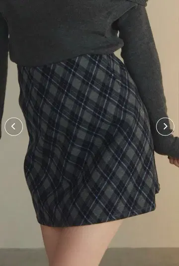 TITTY&CO. 체크 무늬 타이트 스커트 GRY