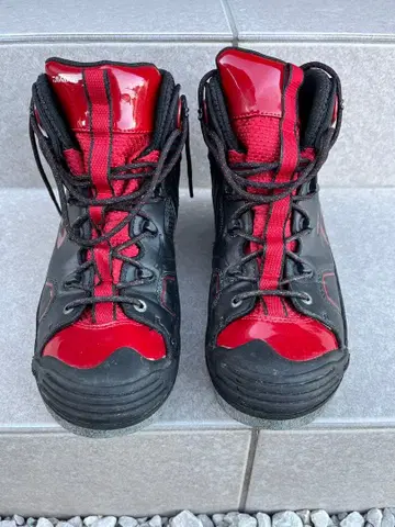 낚시용 펠트 스파이크 슈즈 블랙 레드