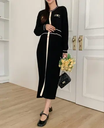 한국 마터니티 긴팔 니트 원피스