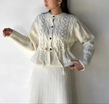 [ willfully ] 아이보리 케이블 니트 가디건