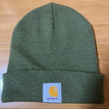 레어 컬러 Carhartt USA제 니트 모자 올리브 그린