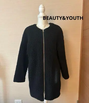 BEAUTY & YOUTH 블랙 보아 코트 M 사이즈