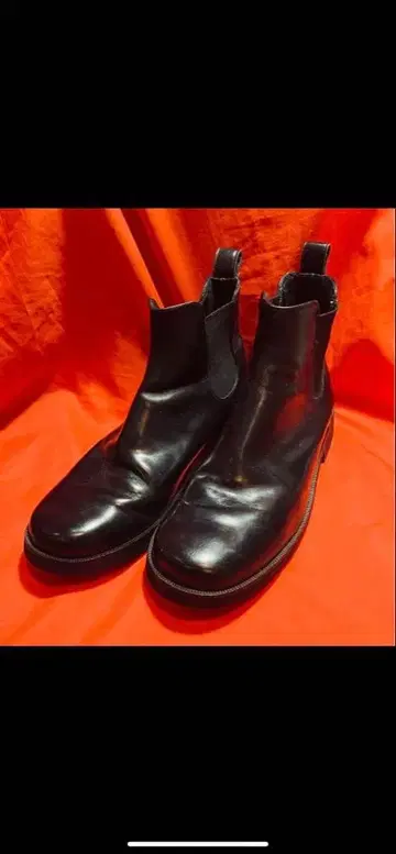 콜한 블랙 가죽 사이드 고어 부츠