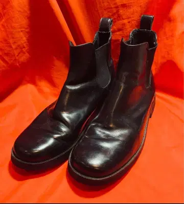 콜한 블랙 가죽 사이드 고어 부츠