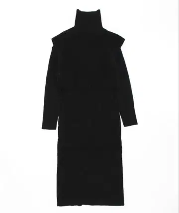 MOUSSY 블랙 터틀넥 버튼 롱 원피스