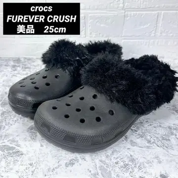 crocs FUREVER CRUSH BLACK 크록스 샌들 사보