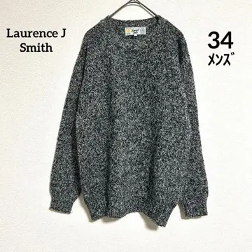 Laurence J Smith 울 100% 그레이 니트 스웨터