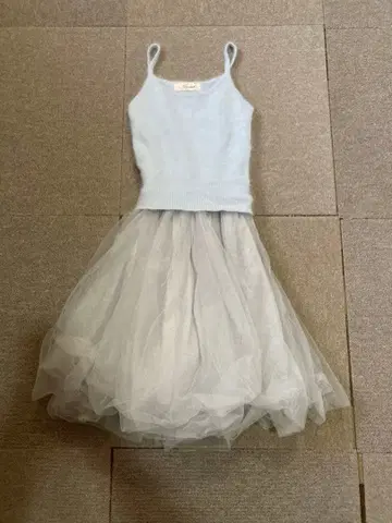 snidel 스카이블루 슬리브리스 미니 원피스 F