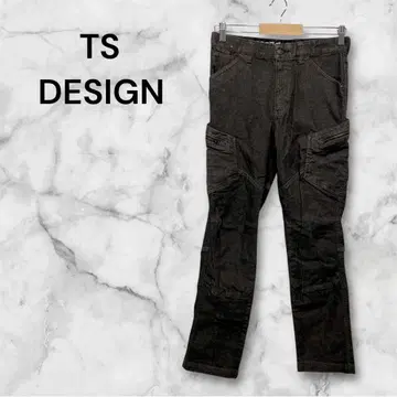 TS 디자인 블랙 데님 팬츠 M 사이즈 지퍼 포켓