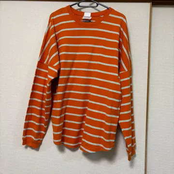 THE SHINZONE 오렌지 스트라이프 긴팔 T셔츠