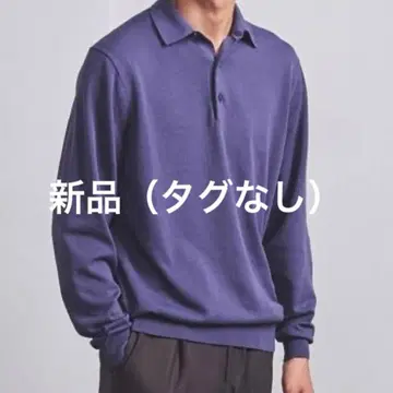 새상품 UNITED ARROWS 니트 피케 셔츠 S 사이즈 퍼플