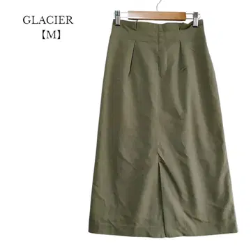 [GLACIER/그라시아] 카키 롱 스커트 슬릿 M 사이즈
