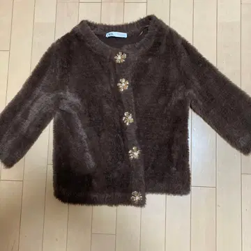 ZARA 브라운 가디건 M