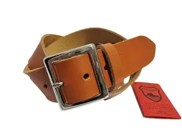 도치기 가죽 벨트 (카멜) 니켈 도금 버클 40mm 폭 통가죽