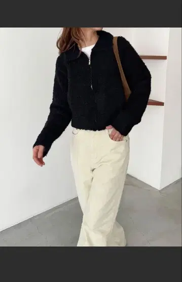 CANAL JEAN El mar 부클레 니트 지퍼 자켓