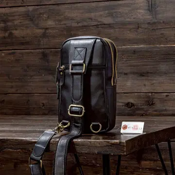 원숄더백 바디백 웨스트 파우치 남성용 브라운 블랙