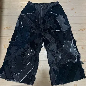 데님 와이드 팬츠 리메이크