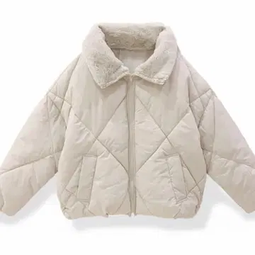 GRL 2Way 퍼 칼라 퀼팅 다운 자켓