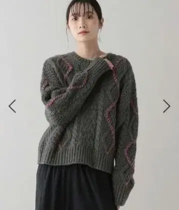 [내추럴바이클립] 3게이지 배색 니트 풀오버 (택 포함 새상품)