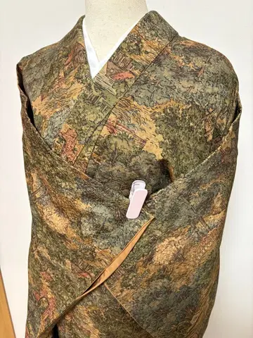 코몬 기모노 자연 풍경 무늬