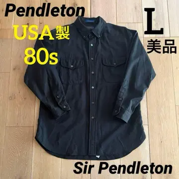 80s USA 펜들턴 울 셔츠 블랙 펜들턴 L