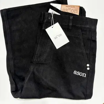 ason 와이드 레그 데님 팬츠 블랙 M 사이즈