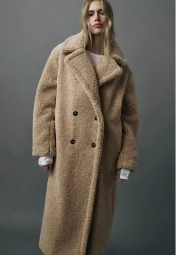 ZARA 자라 엑스트라 롱 페이크 보아 코트 테디베어 완판템