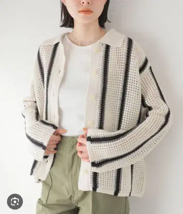 JOURNAL STANDARD relume 스트라이프 메쉬 가디건