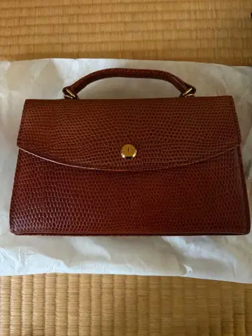 SONIA RYKIEL 브라운 가죽 핸드백