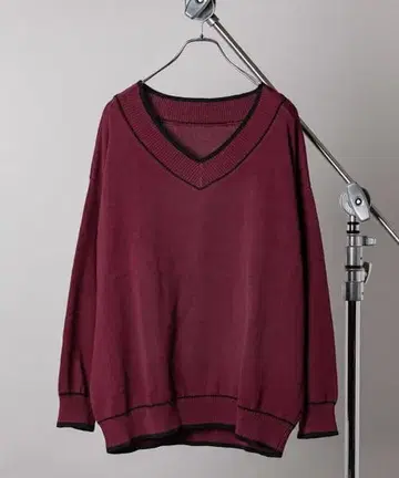 CASPER JOHN 오버 사이즈 칠드런 니트 버건디