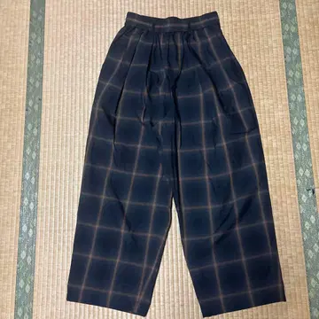 니콜슨 & 니콜 체크 무늬 와이드 팬츠