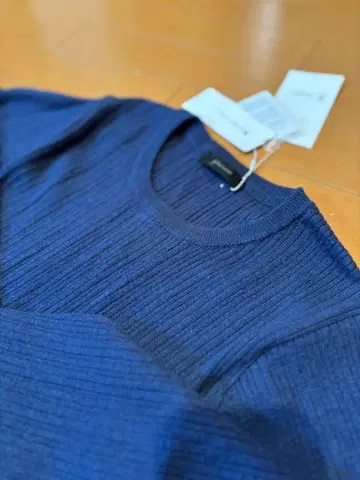 글로벌 워크 네이비 리브 니트 긴팔