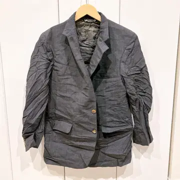 다크 그레이 린넨 테일러드 자켓