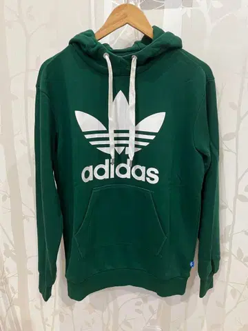 [ 새상품급 ] adidas 그린 후드 부착 후드티 M