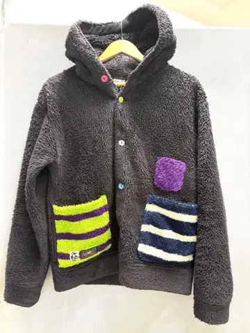 CHUMS x AtMOS 남성용 후드 부착 플리스 자켓 남성용 M 사이즈