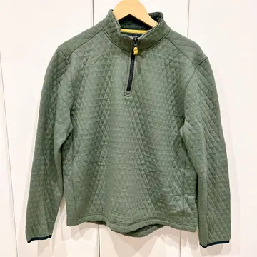 J.Crew 올리브 그린 퀼팅 하프 지퍼 트레이닝복