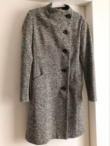 에프데 트위드 코트 미들 기장 트래디셔널 울 9호