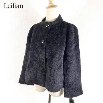택 포함 새상품급 Leilian 스탠드 카라 울 자켓