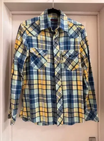 BLUE/BLUE 인디고 염색 플란넬 셔츠 사이즈 2