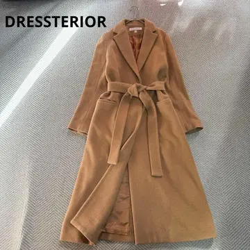 DRESSTERIOR 드레스터리어 벨티드 코트 롱 코트 카멜